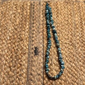 Turquoise Beaded Necklace with Navajo pearl accents